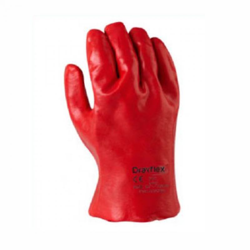 GUANTE DE PVC DRAYFLEX ROJO 28CM