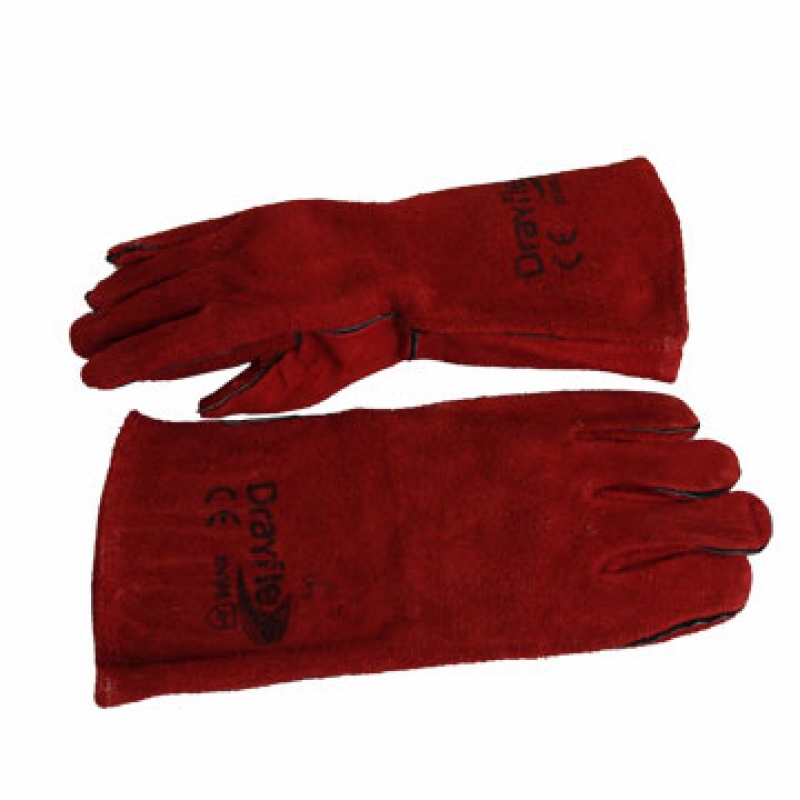 GUANTE SOLDADOR FORRADO ROJO DRAYFLEX