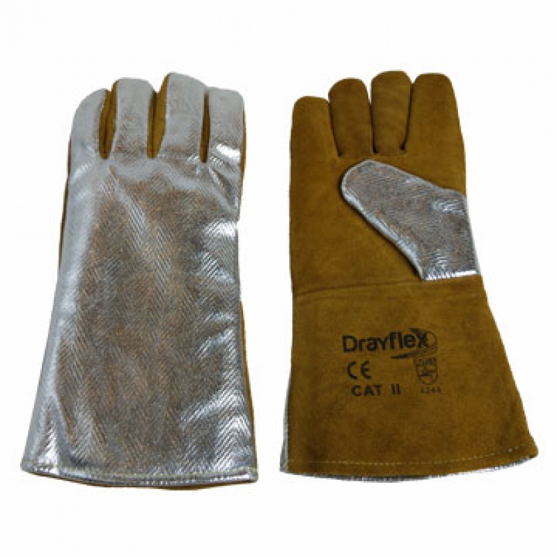 GUANTE SOLDADOR FORRADO C/KEVLAR Y ALUM. DRAYFLEX